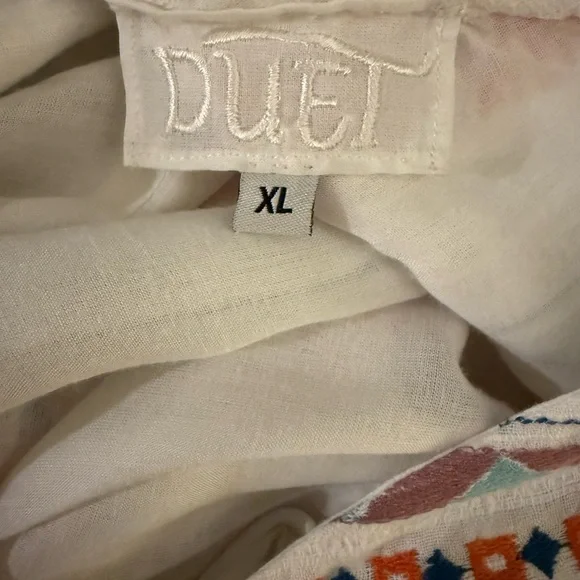 Anthropologie DUET Tildie Embroidered Tunic Dress multi color Tassel - Picture 4 of 6